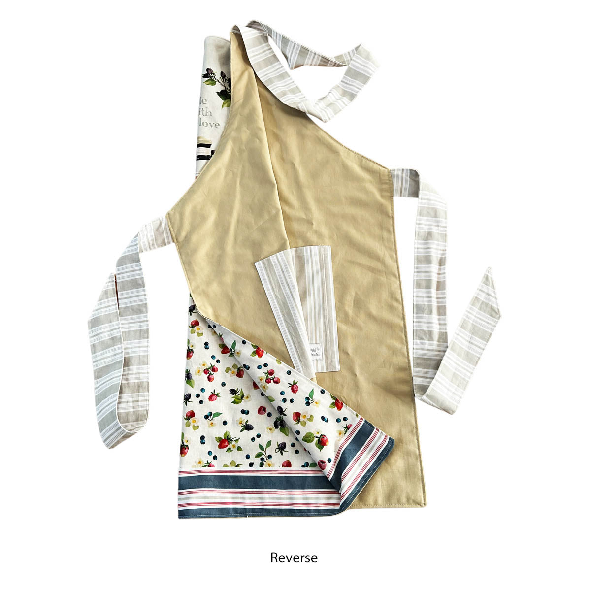 Reversible Apron - 'Made With Love- Berries' - by Graggie Australia.