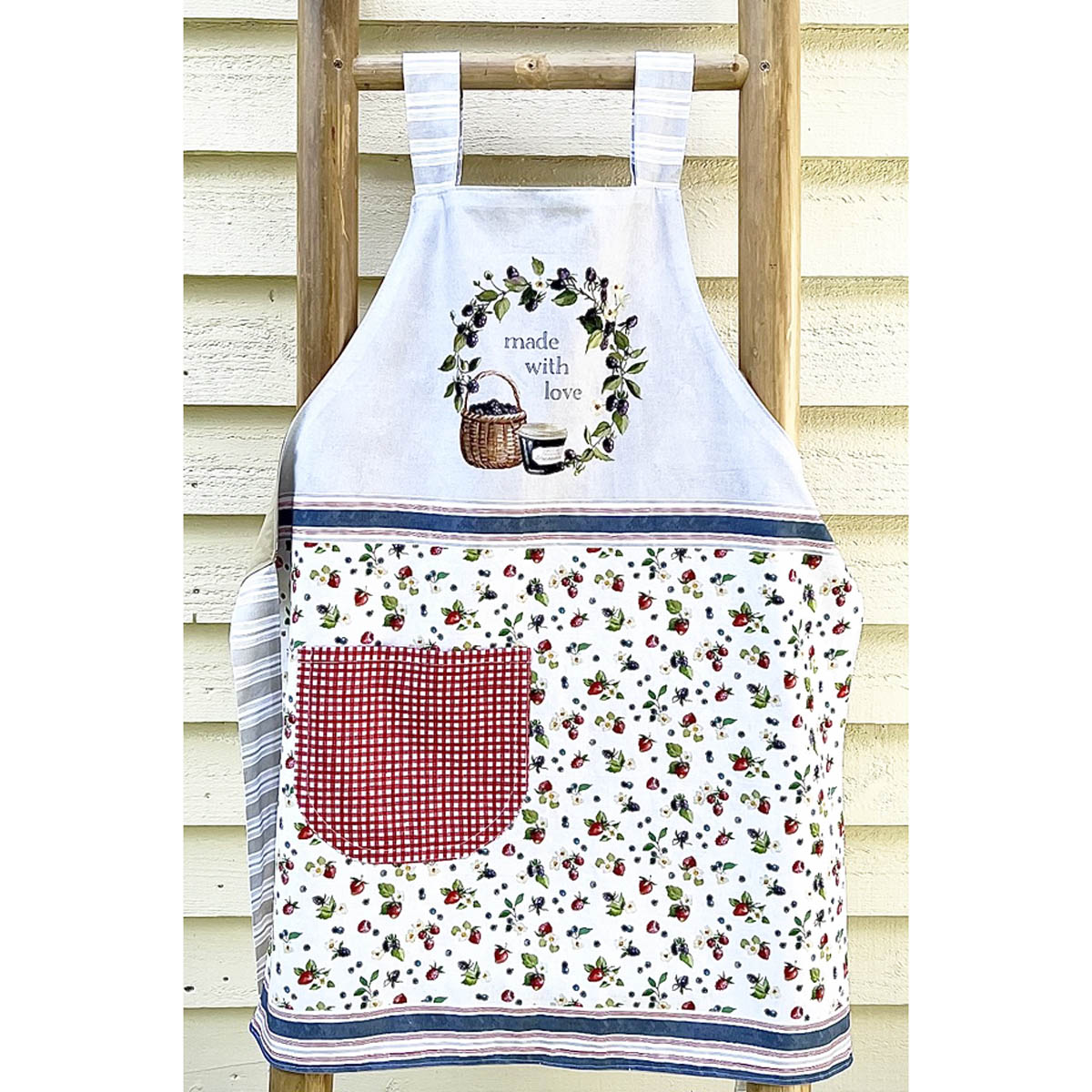 Reversible Apron - 'Made With Love- Berries' - by Graggie Australia.